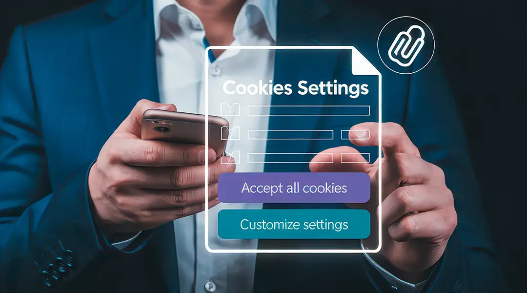 pantalla de cookies siendo abierta por un usuario